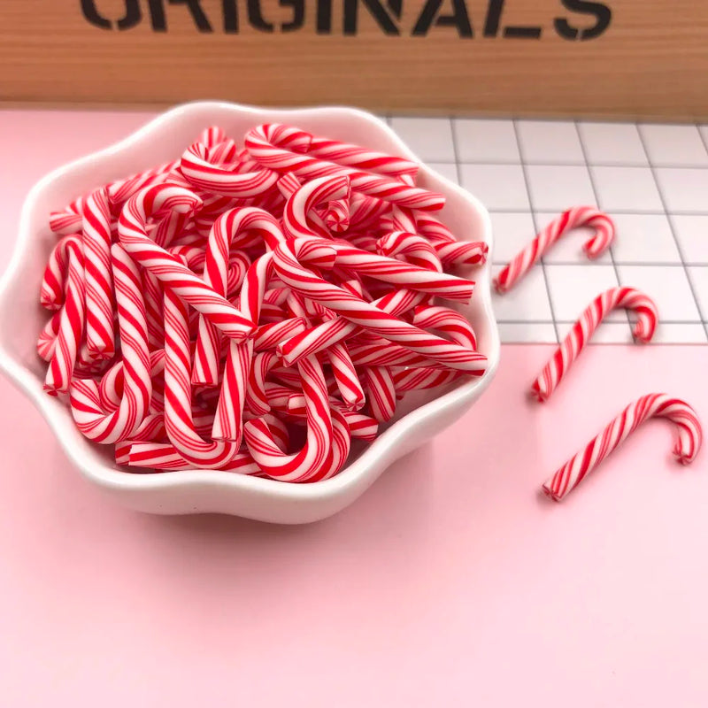 Hot Selling Cute Kawaii Christmas Candy Cane for Crafts Making, Phone Deco, Scrapbooking, DIY Accessories