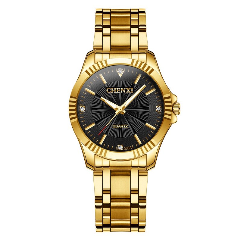 CHENXI Creative Golden Men&#39;s Quartz Wristwatches Women Men Full Steel Luxury Clock Brand Watches lovers&#39; Waterproof Gold Watch