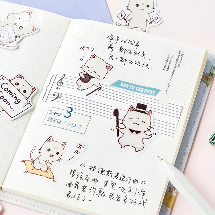 45pcs/lot Cute Selfie Cats Decorative Adhesive Stickers Scrapbooking DIY Diary Album Stick Label Stationery