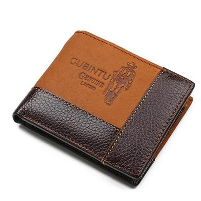 GUBINTU Genuine Leather Men Wallets Coin Pocket Zipper Real Men&