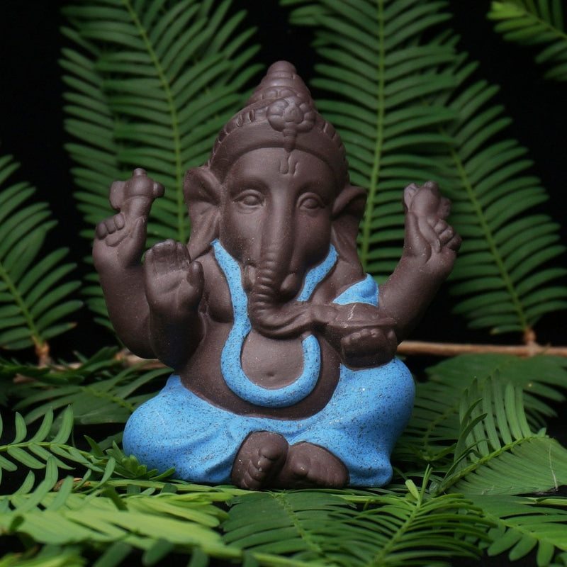 Ceramic Buddha Statues Purple sand Elephant God Figurines Home Decor Ganesha Mascot Decoration Flowerpot landscape Garden