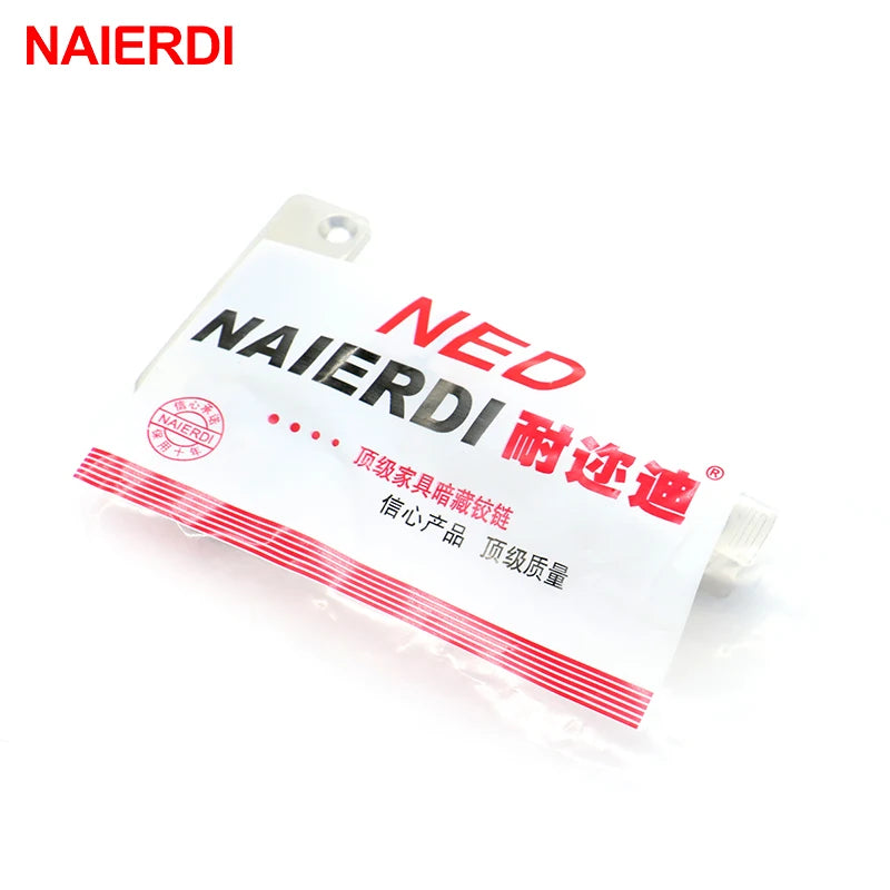 NAIERDI Self Elasti Half Overlay Hinge Cupboard Cabinet Kitchen Door Hinge 35mm Cup Special Spring Hinge For Home Hardware