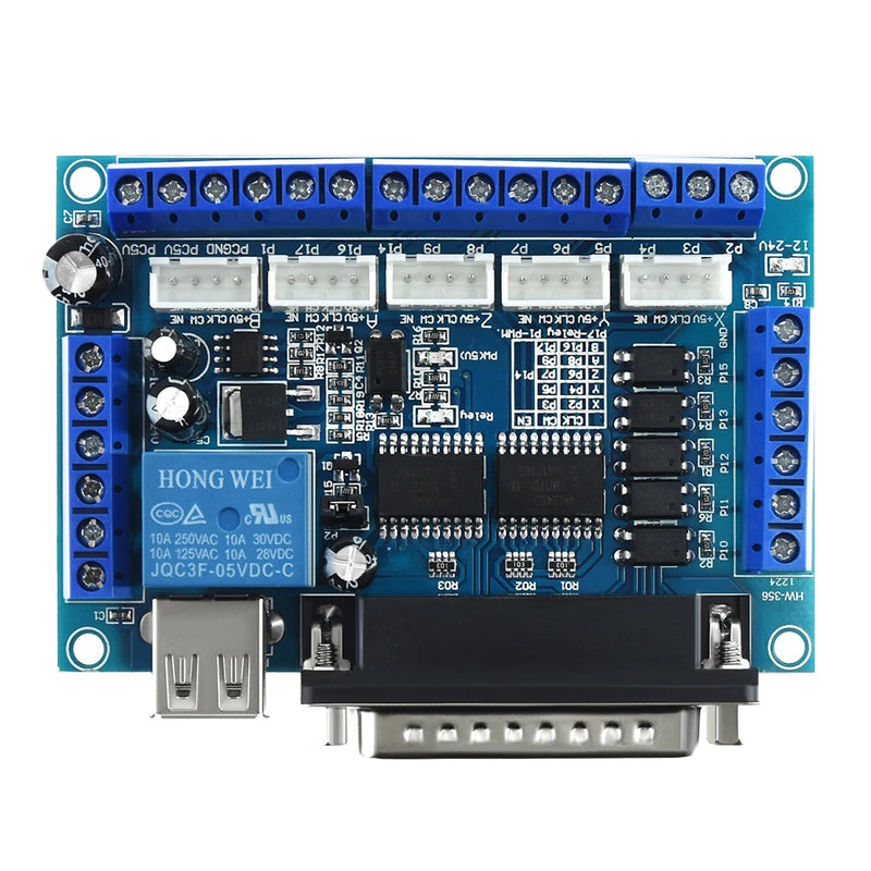 5 Axis CNC MACH3 Breakout Board With USB DB25 Cable With Optical Coupler For Nema17 Nema23 Stepper Motor Driver Controller