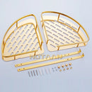 . Wall Mounted Gold Color aluminum Bathroom Shower shampoo Shelf  Basket Holder Fashion Double Layer YT-7026
