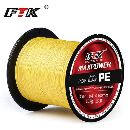 FTK Brand Tirposeidon Series 300M PE Braided Fishing Line 0.4-6.0Code 13-70LB Multifilament Fishing Line