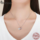 BAMOER Romantic 925 Sterling Silver Lock Key of Heart Pink CZ Charm Pendant fit Charm Bracelet Jewelry Girlfriend Gift SCC638