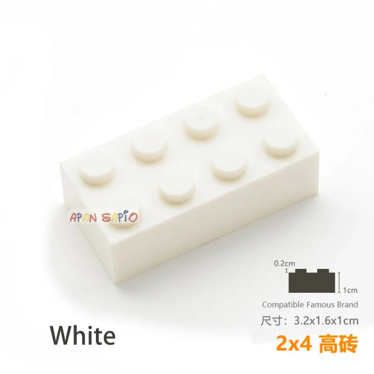 10pcs/lot DIY Blocks Building Bricks Thick 2X4 Educational Assemblage Construction Toys for Children Size Compatible With Brand