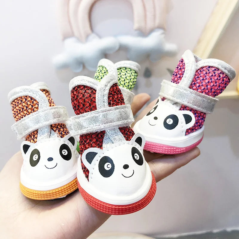 Cute Panda Pet Shoes For Puppies Little Small Dogs Summer Breathable New Cat Boots Footwear Accessories For Yorkshire Products