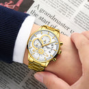 NIBOSI Quartz Watch Men Gold Black Mens Watches Top Brand Luxury Chronograph Sports Watches Luminous Waterproof Relogio Masculin