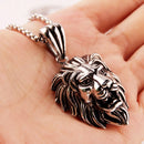 Cool Trendy Stainless Steel Silver Color Gold Color Black Tone Lion Head Pendant Necklace Mens Unisexs Box Chain24"Wholesale New