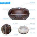 500ML Aromatherapy Essential Oil Diffuser Colorful LED Lights Wood Grain Aroma Diffuser Ultrasonic Cool Mist Air Humidifier