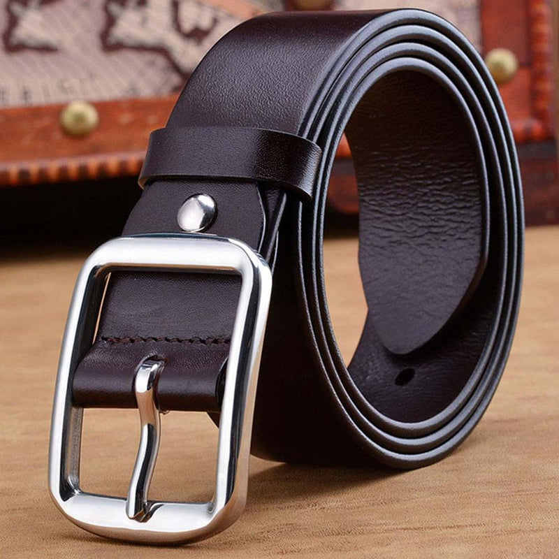 FAJARINA Mens Top Quality 100% Genuine Leather Retro Styles Stainless Steel Pin Buckle Belts Men 3.8cm Wide Accessories N17FJ255