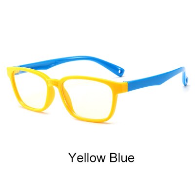 Ralferty Kids Square Glasses Anti-blue Blocking Computer Eyewear Frame Child Boy Girl TR90 Flexible Eyeglasses Frames A008