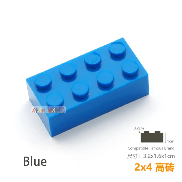10pcs/lot DIY Blocks Building Bricks Thick 2X4 Educational Assemblage Construction Toys for Children Size Compatible With Brand