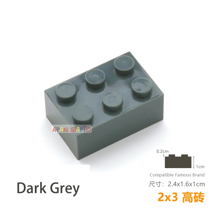 10pcs/lot DIY Blocks Building Bricks Thick 2X3 Educational Assemblage Construction Toys for Children Size Compatible With Brand