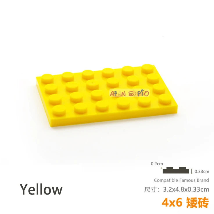 5pcs/lot DIY Blocks Building Bricks Thin 4X6 Educational Assemblage Construction Toys for Children Size Compatible With Brand