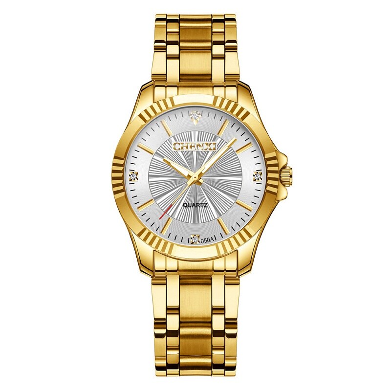 CHENXI Creative Golden Men&#39;s Quartz Wristwatches Women Men Full Steel Luxury Clock Brand Watches lovers&#39; Waterproof Gold Watch