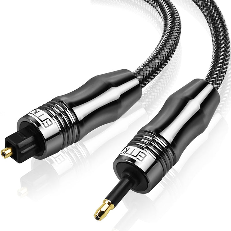 EMK Digital Sound Toslink to Mini Toslink Cable 3.5mm SPDIF Optical Cable 3.5 to Optical Audio Cable Adapter 1m 10m