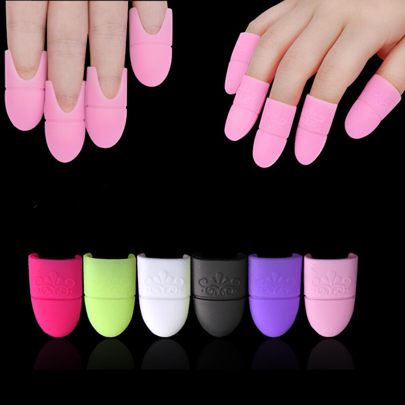 New 10pcs UV Gel Polish Remover Wrap Silicone Plastic Soak Off Cap Clip Manicure Cleaning Varnish Nail Art Tool Reuseable Finger