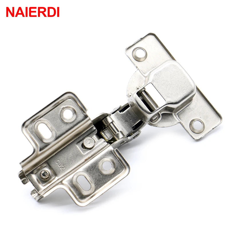 NAIERDI Self Elasti Half Overlay Hinge Cupboard Cabinet Kitchen Door Hinge 35mm Cup Special Spring Hinge For Home Hardware