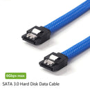 50CM SATA 3.0 III SATA3 7pin Data Cable 6Gb/s SSD Cables HDD Hard Disk Data Cord with Nylon Sleeved Premium Version(White)