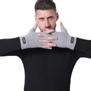 Fashion Winter Acrylic Wool Plus Plush Thick Jacquard Knit Warm Half Finger Mittens Men Full Finger Touch Screen Gloves C2