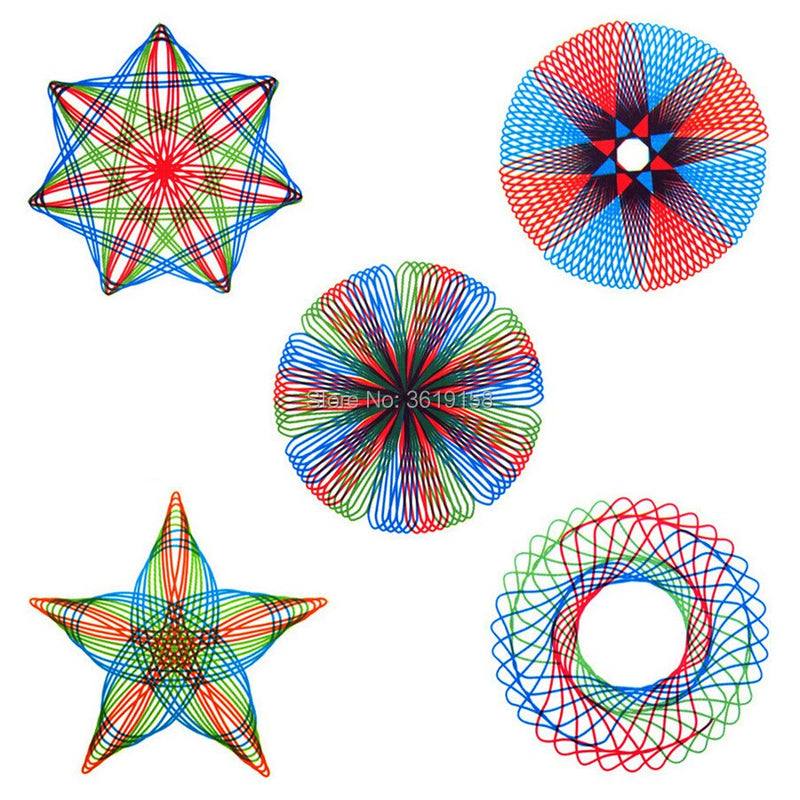 Spirograph Set 27pcs Accessories Coloring Game,Designs Interlocking Gears &amp; Wheel with Colorful Pen,DIY Puzzle Toy for Kid Adult