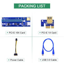 CHIPAL Golden VER009S PCI-E Riser Card 009S PCI Express PCIE 1X 16X Extender Converter 100CM 60CM USB 3.0 Cable 6Pin Power Cord