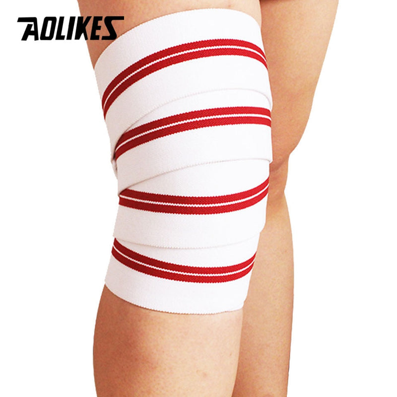 AOLIKES 1 Pair Knee Wraps Fitness Weight Lifting Sports Knee Bandages Squats Training Equipment Accessories for Gym