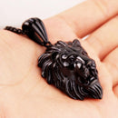 Cool Trendy Stainless Steel Silver Color Gold Color Black Tone Lion Head Pendant Necklace Mens Unisexs Box Chain24"Wholesale New