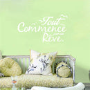 French Inspiration Quote Vinyl Wall Stickers Birds Letterings Dream Wall Decals Home Decor Bedroom Decoration