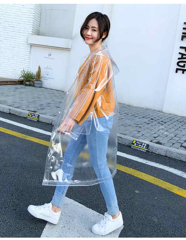 FreeSmily Fashion Transparent Raincoat Adult Hiking Outdoors Fishing Raincoat EVA Plastic Environmental Protection Raincoat