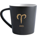 1PC KINGLANG Ceramic 12 Zodiac Mark Black Color Deep Mug Office Water Lover Big Mug Drinkware