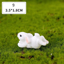 1 Pcs 12 Style Cute Rabbit Easter Decoration Miniature Hare Animal Figurine Resin Craft Mini Bunny Garden Ornament