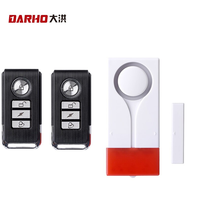 Darho Red Flash Home Shop Security Bell  With Sound Window Door Magnet Sensor Detector Wireless Alarm System+Remote Controller