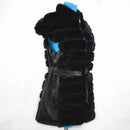Monochrome Mink Vest for Women, Natural Fox Leather Jacket, Thicken Warm Vest, Street Style, Fashion