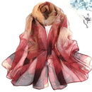 RUNMEIFA 2023 New Fashion Spring/Summer Women Floral Printing Beach Silk Scarf Shawls Female Long Wraps Beach Sunscreen Hijab