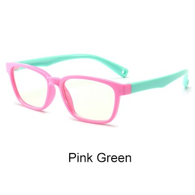 Ralferty Kids Square Glasses Anti-blue Blocking Computer Eyewear Frame Child Boy Girl TR90 Flexible Eyeglasses Frames A008