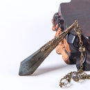 High Quality Natural Labradorite Pendulum For Dowsing Natural Stone Pendant Healing Crystals Pendule Chakra Crystal Pendulum