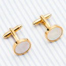 VAGULA Classic Gold-Color Plated Mother Pearl Copper Men's Cuff link Luxury gift Party Wedding Suit Shirt Buttons Cufflinks 718