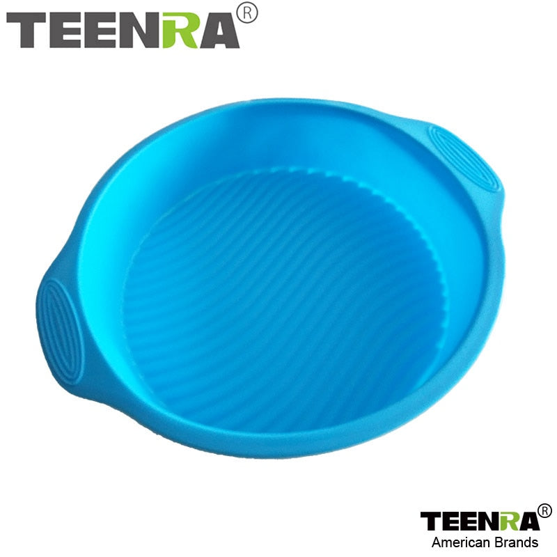 TEENRA 1Pcs Round Silicone Cake Mold Non-stick Baking Pan Muffin Cake Pan 3D Silicone Baking Dish Bread Mold Cake Form Bakeware