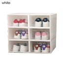 6PCS Flip Shoes Box Thickened Transparent Drawer Case Plastic Shoe Boxes Stackable Box Shoe Organizer Shoebox storage Shoe rack