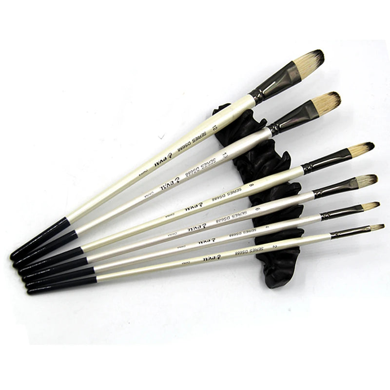 6 piece Brush Set pig bristle Art Painting Brush Oil Painting Brush Artist's Paintbrushes Watercolor Brushes Acrylic Paint Brush