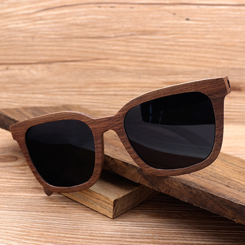 BOBO BIRD Black Walnut Wood Bamboo Polarized Sunglasses Mens Glasses UV 400 Protection Eyewear in Wooden Original Box