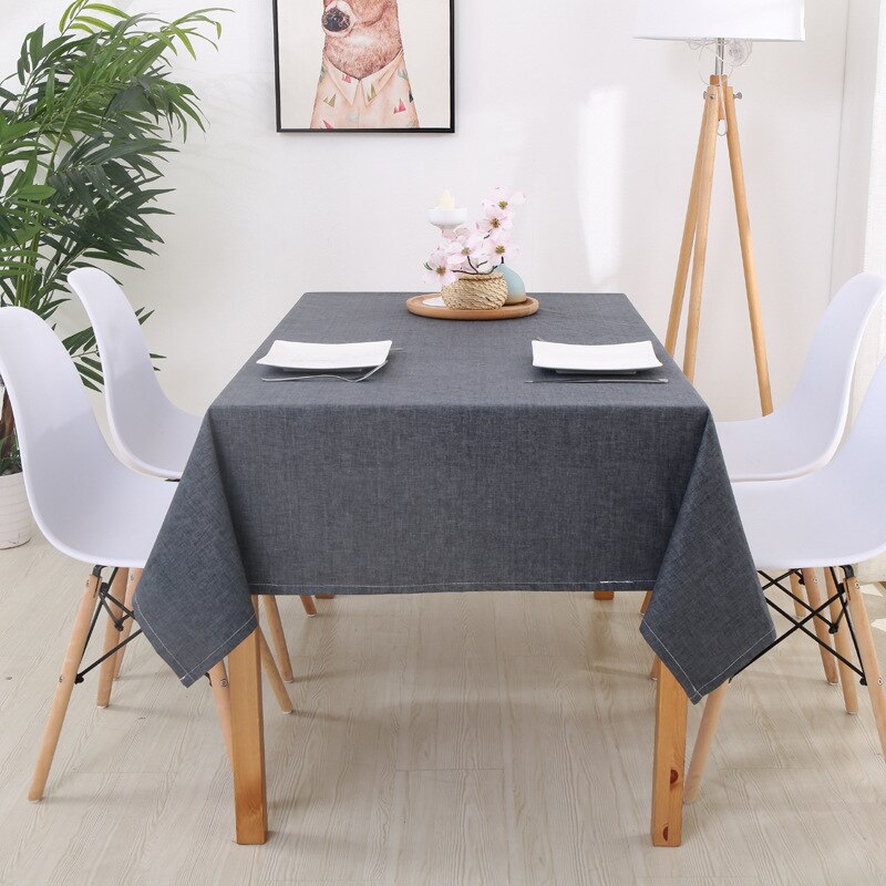 Decorative Table Cloth Rectangular Tablecloths Dining Table Cover Solid Color Cotton Linen Tablecloth Dining Table Cover