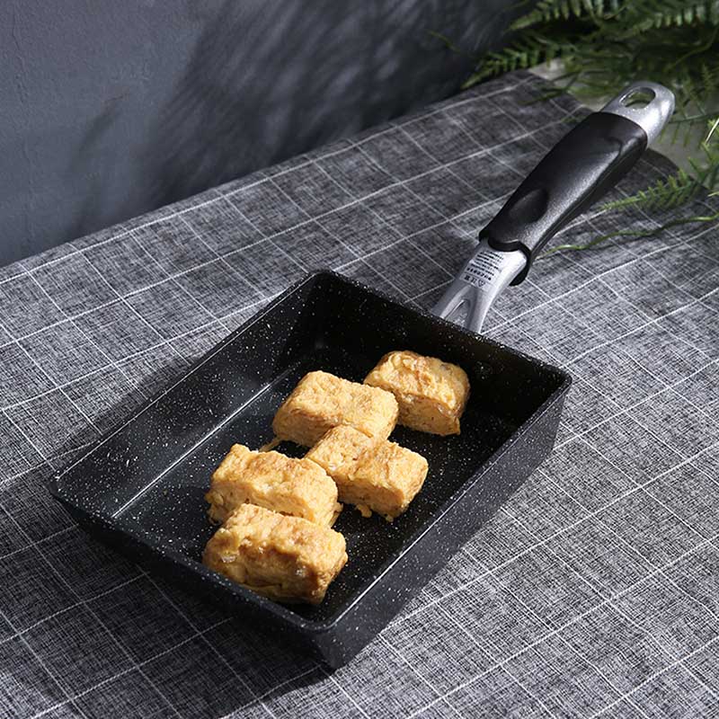 TEENRA Aluminium Alloy Fried Eggs Pans Mini Square Non-Stick Japanese-Style Frying Pan Fried Eggs Pans Maker Breakfast Pot