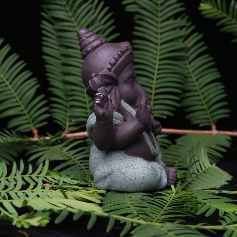 Ceramic Buddha Statues Purple sand Elephant God Figurines Home Decor Ganesha Mascot Decoration Flowerpot landscape Garden