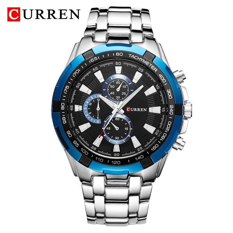 CURREN 8023 Quartz Watch Men Waterproof Sport Military Watches Mens Business Stainless Steel Wristwatch Male Clock reloj hombre