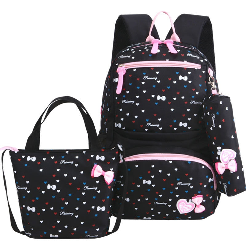 3pcs/set Printing School Bags Backpacks Schoolbag Fashion Kids Lovely Backpack For Children Girls School bag Student Mochila sac