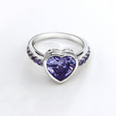 DreamCarnival 1989 Purple Lover Heart Zircon Rings for Women Party Ringen Anel Anniversary Gift Wholesales Amazing Price WA11316